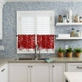 thumbnail image 6 of Christmas Kitchen Curtains Tiers and Valances Set 3 PCS, Red Christmas Ball Snowflake Sparkle Snow Red Short Window Treatment Tiers 24 inch, Xmas Rod Pocket Window Curtains Set for Bedroom, 6 of 6