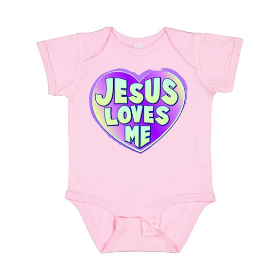 Inktastic Jesus Loves Me Boys or Girls Baby Bodysuit