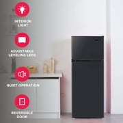 Frigidaire 7.5 Cu. ft Top Freezer Refrigerator, Compact Fridge for Apartment, Kitchen, Office, Garage, Black