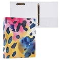 thumbnail image 3 of Leopard Print Colorful 3 Ring Binders 1.5 inch Hardcover File Folders with Interior Pockets A4 Size Organizer for School Office Hospital, 3 of 8