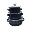 thumbnail image 4 of stanreset 3Pcs Enamel Mini Pot Set Universal Portable Enamel Cookware Set Cooking Home black dark blue, 4 of 6