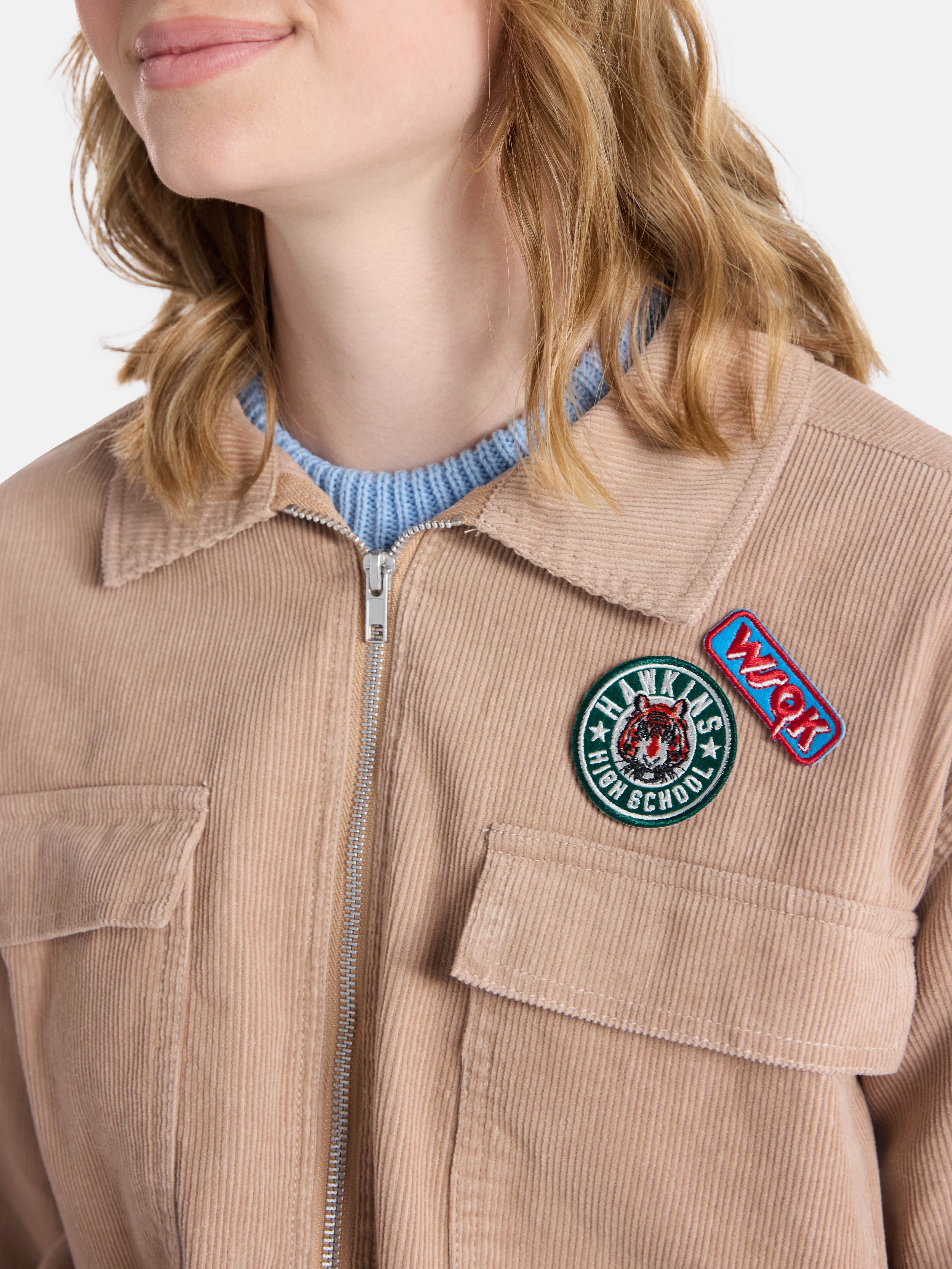 Netflix Stranger Things Corduroy Cotton Jacket from No Boundaries, Women’s and Women’s Plus