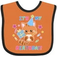 thumbnail image 3 of Inktastic Its My Birthday with Kitten Stars and Confetti Boys or Girls Baby Bib, 3 of 4