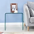 thumbnail image 4 of SMARTIK Square Glass Nightstand End Table, Clear Side Table Bedside for Living Room, 4 of 5