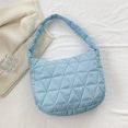 thumbnail image 4 of Bolso de hombro acolchado para mujer acolchado de algodón informal Color sólido para el trabajo (Azul), 4 of 8