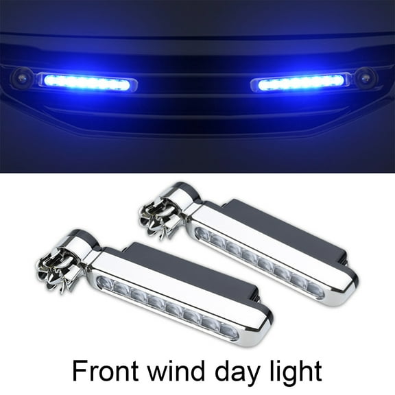 SPRING PARK 2Pcs Daytime Running Light Wind Powered Super Bright Portable No Need External Power Supply LED DRL Lamp for Car