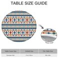 thumbnail image 6 of Blue and Orange Geometric Boho Pattern Round Fitted Tablecloth with Elastic Edge,Dining Table Cover Waterproof,Outdoor Round Tablecloth for Camping,Dining,Indoor and Outdoor, 6 of 7