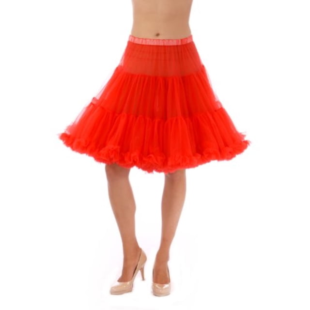 Malco Modes Falda de enagua de crinolina hasta la rodilla de lujo Vintage Pettiskirt, Tutu para adultos para Rockabilly 50s square dance o Lolita Dress; enagua de talla grande disponible Rojo Malco Modes 582-RE-MED