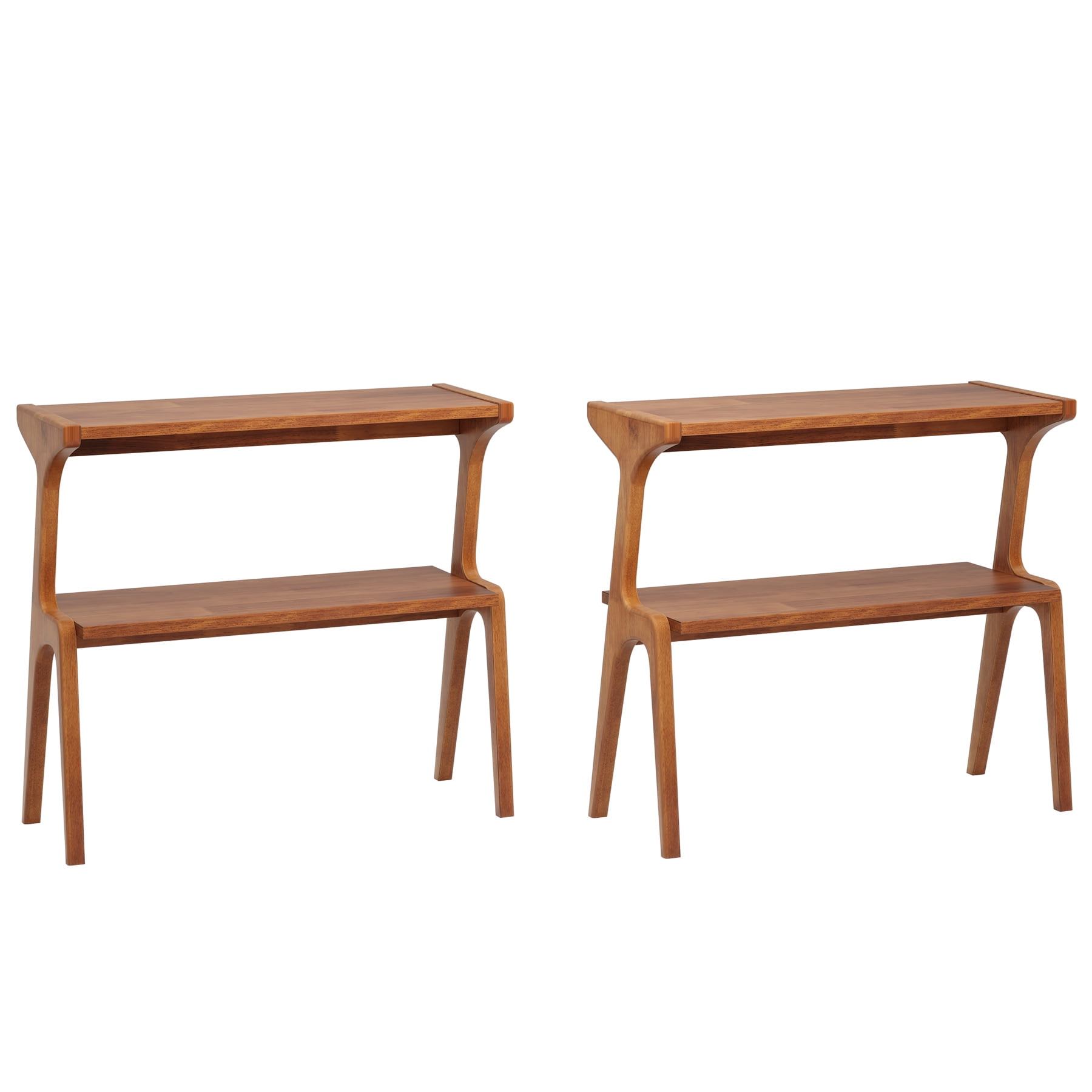 Fnova End Table Narrow Side Tables Modern Wooden Sofa Table with Storage Shelf, Farmhouse Bedside Table, Easy Assembly, Corner Table, Drink Table for Living Room, Bedroom, Nightstand