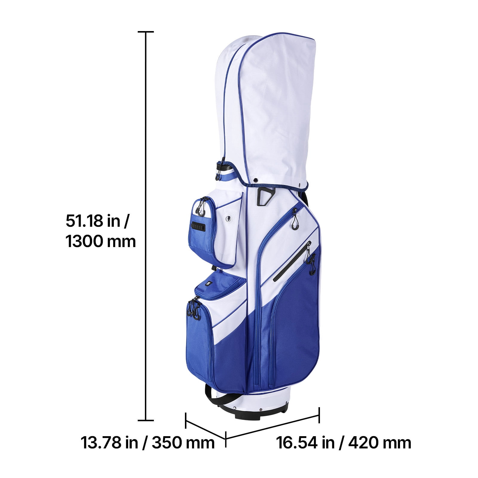 KFFKFF Golf Cart Bag with 15-Way Divider, Full-Length Club Organizer, Multiple Storage Pockets, Comfortable Shoulder Strap, Protective Rain Cover, Durable Zippers, Lightweight Polyester