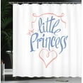 thumbnail image 4 of Ambesonne Girl Slogan Shower Curtain, Crown Queen Like, 69"Wx70"L, Ceil Blue and Pale Pink, 4 of 5