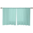 thumbnail image 3 of Pure Light Cyan Sheer Curtains 54 Inches Length 2 Panels Set, Window Sheer Curtains for Living Room/Bedroom, Simple Solid Color Light Filtering Rod Pocket Curtain 52'' x 54'' x 2, 3 of 7