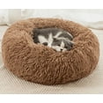 thumbnail image 1 of Camas para gatos para gatos de interior, cama lavable para perros y gatos con forma de dona, cojín de felpa suave para mascotas, cama esponjosa con fondo impermeable para perros y gatos, cama, 1 of 5