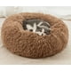 thumbnail image 1 of Camas para gatos de interior, cama lavable con forma de dona para gatos y perros, cojín de felpa suave para mascotas, base impermeable y esponjosa para perros y gatos, cama calmante y, 1 of 5