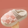 thumbnail image 4 of Dakaela House Slippers for Women Men Plush Warm Fuzzy Bedroom Shoes Cute Fleece Indoor Outdoor Slip on Slides Pink 8, 4 of 7