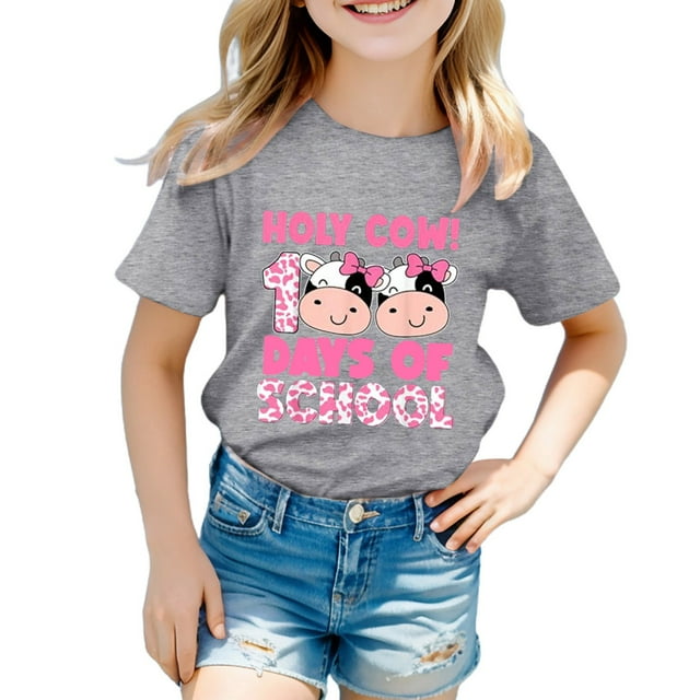 TZEWGL T-Shirts pour Enfants Manches Courtes Imprimés Graphiques Col Rond Vêtements pour Filles Garçons Taille 1-2T