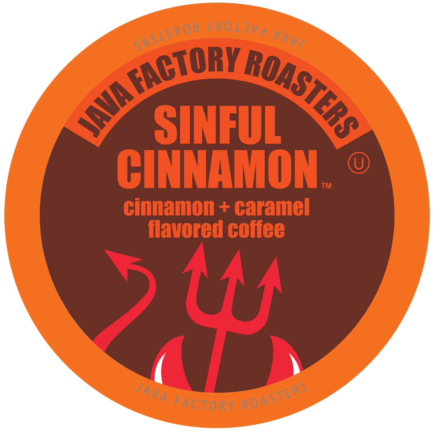 Java Factory Medium Roast Cinnamon & Caramel FLAVORED Coffee Pods,  Keurig K-Cup Compatible, Sinful Cinnamon, 40 Count