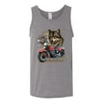 thumbnail image 2 of American Motorcycle Wolves Survivors Made in the USA | Mens Fashion Graphic Tank Top, Heather Grey, 3XL, 2 of 4