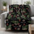 thumbnail image 2 of Pine Cones Blanket Soft Cozy Warm Throw Blanket for Couch, Plush Fuzzy Flannel Fleece Blankets for Sofa, Winter Berry Snowflakes Plants Black Bed Blankets Lightweight Gifts for Women, 50"x80", 2 of 9