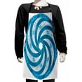 thumbnail image 1 of Spires Kids Apron, Computer Rendered Abstract Fractal Design Rotary Turning Futuristic Hole Tube Whirl Design, Boys Girls Apron Bib with Adjustable Ties for Cooking Baking Painting, Blue, by Ambesonne, 1 of 2