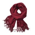 thumbnail image 1 of Qarigey Bufandas femeninas de marca de lujo, versátiles, fáciles de combinar, elegantes y modernas, bufanda lisa de lana de cordero al tacto Accesorios de disfraces Vino rojo, 1 of 6