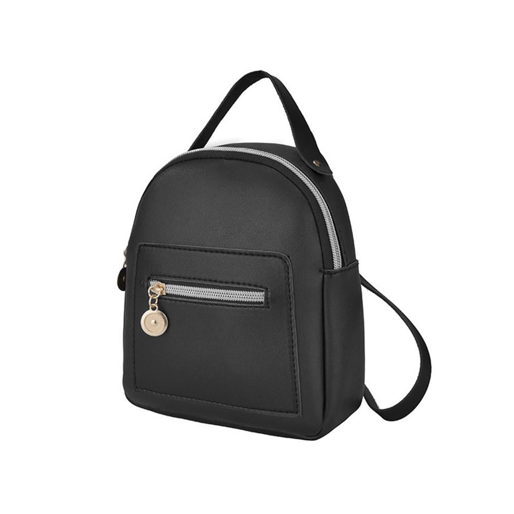 DTOWER Women Girl PU Leather Backpack Cute Zippered Shoulder Bag ...