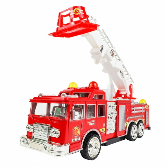 Kidplokio 360 Degree Bump N Go Fire Truck Lights Sounds Boys Ages 3 and Up