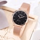thumbnail image 2 of Reloj de pulsera analógico de cuarzo con esfera redonda informal para mujer Reloj con correa de malla de aleación (negro), 2 of 3