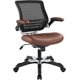 thumbnail image 1 of Modway Edge Mesh Back and White Vinyl Seat Office Chair With Flip-Up Arms - Computer Desks in Tan My Lux Decor Round, 1 of 6
