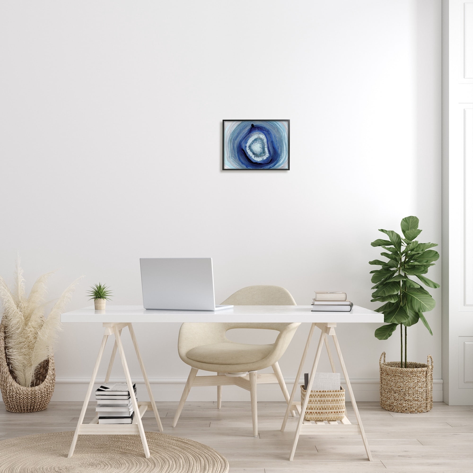 Stupell Industries Deep Blue Water Layers Abstract Modern Painting, 30 x 24, Design by Stellar Design Studio