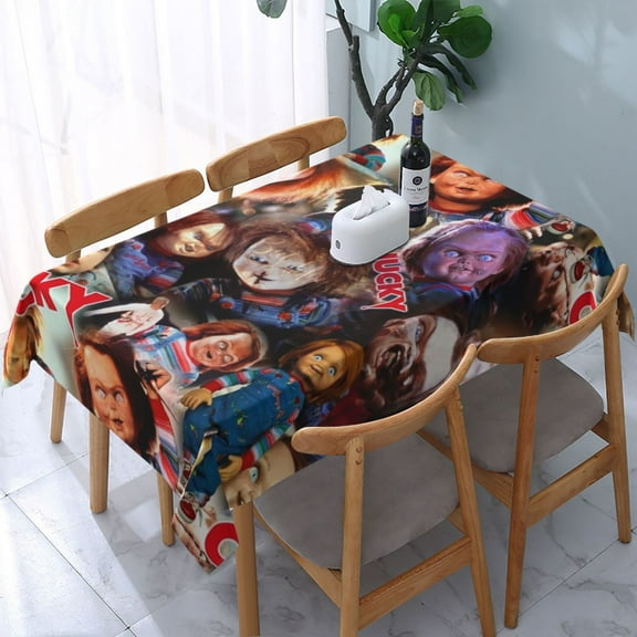 Chucky Tablecloth Halloween Rectangle Versatile Stylish Table Cover for Party Picnic Dinner Decor 54x54in