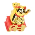 thumbnail image 3 of Adorno de gato de la suerte, brazo que agita, atrae riqueza, gato de la suerte, para escritorio, coche, oficina, tienda, dorado, MLY23109, 3 of 5