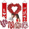 thumbnail image 5 of Camnix Valentine's Day Shaped Wreath With Lights - Red Tinsel Wreath With Foil Heart - Lighted Hanging Valentines Decoration for Front Door, Wall, Indoor, Outdoor Party Favor, 5 of 6
