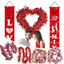 AYktou 6.56 Ft Valentine's Day Tinsels Garland,Shiny Hanging Decor for Wedding Engagement Anniversary Party Supplies
