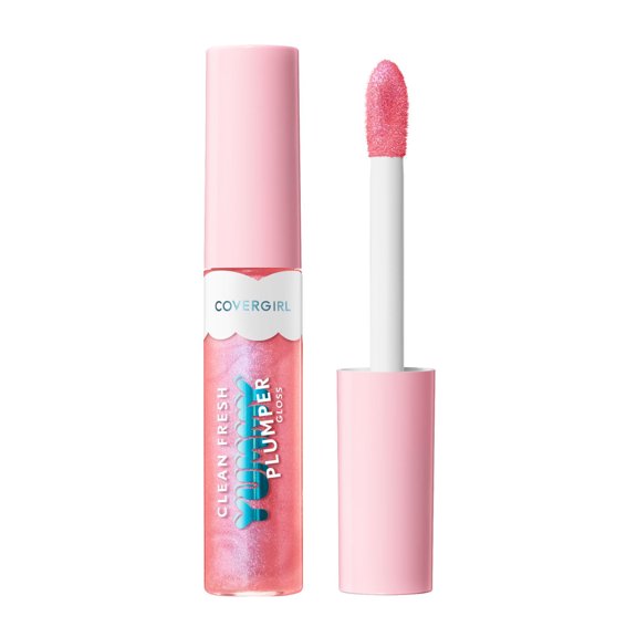 COVERGIRL Clean Fresh Yummy Gloss, Plumper Gloss, Shiny Gloss, Vegan Formula, Volumizing Lip Plumper, Easy to Apply, Minty Flavor
