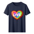 thumbnail image 2 of Xihbxyly Short Sleeve Blouses for Men Crew Neck Hearts Print Soft and Comfortable T Shirt Lightweight Loose Fit Comfortable Casual Tunic Blouses Lightweight Tops & Blouses, 2 of 4