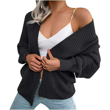 Fesfesfes Women Cardigan Women Casual Lantern Sleeve Long Sleeve Loose Cardigan Sweater Jacket On Sale