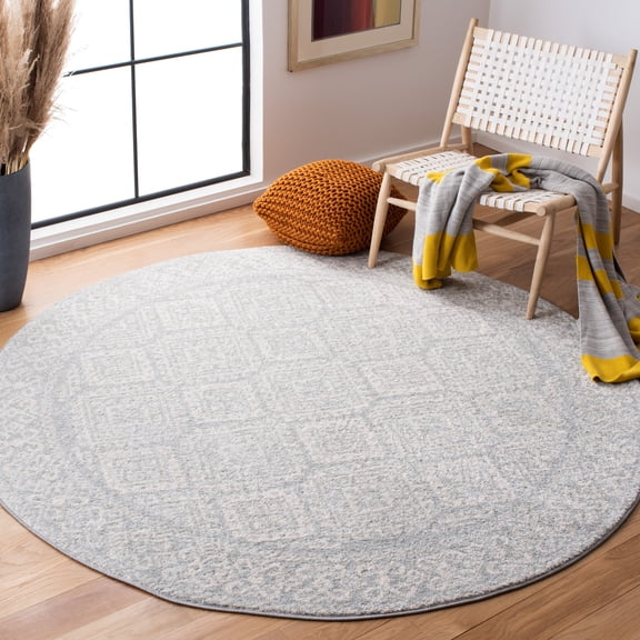 Safavieh Tulum Ophelia Oriental Area Rug, Light Gray/Ivory, 8' x 8' Round