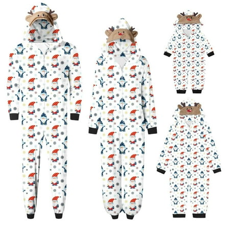 

Kayannuo Family Christmas Pjs Matching Sets Clearance Christmas Pajamas for Women Parent-child Christmas Set Printed Home Wear Hoodid Pajamas Moms Jumpsuit