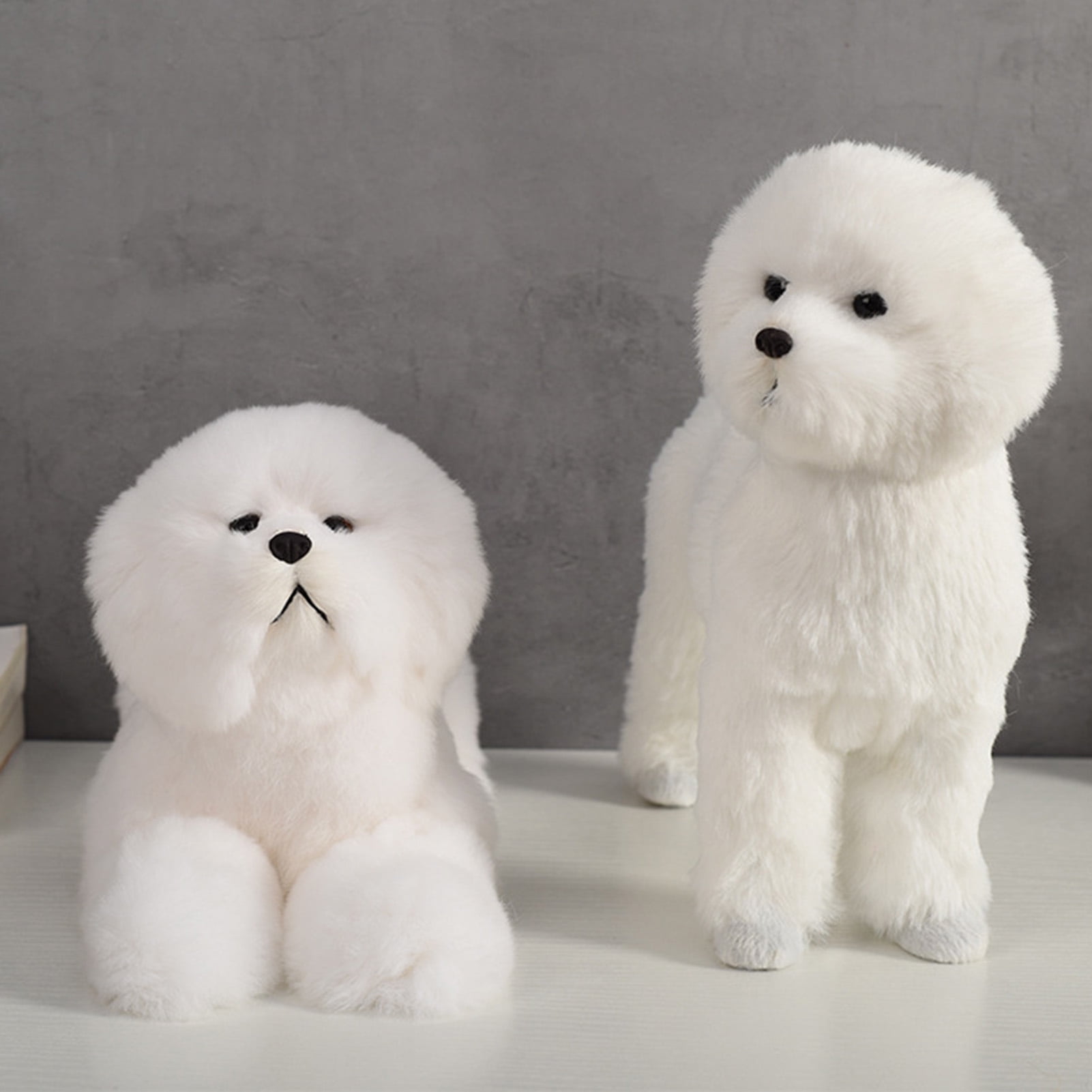 Plush Bichon Frise Soft Cute Stuffed Dog Puppy Collectible Handmade Toy Gift 