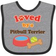 thumbnail image 3 of Inktastic Pitbull Terrier Loved By A (Dog Breed) Boys or Girls Baby Bib, 3 of 4
