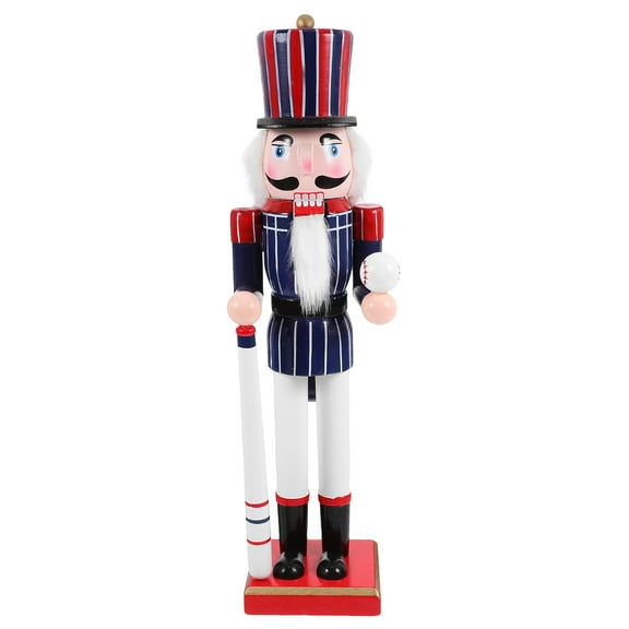 Gymnture Sports Style Nutcracker Decoration Wooden Nutcracker with Baseball Tabletop Ornament