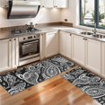 thumbnail image 3 of Kitchen Rugs Sets Of 2,Black Paisley Pattern Anti Fatigue Kitchen Mat Rugs Non Slip Washable,Decorative Kitchen Floor Mats for Kitchen,Sink,Laundry,17"X47", 3 of 5