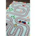 thumbnail image 5 of Momeni Racetrack Polyester Hand Tufted Light Blue Area Rug 5' X 5' Round, 5 of 9