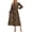 Chic Brown Printed, variant on Zeagoo Fall Dresses for Women Long Sleeve Midi Dress Casual A Line Dresses Pleated Flare Dress with Pockets