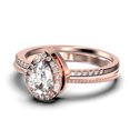 thumbnail image 4 of Art deco 1.75 Carat Vintage Pear Cut Diamond Moissanite Engagement Ring Set, Wedding Ring in 925 Sterling Silver With 18k Rose Gold Plating Gift For Her Promise Ring Anniversary Ring, 4 of 4