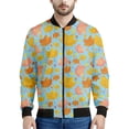 thumbnail image 3 of Chaqueta bomber con estampado de hojas de arce de Canadá para hombre, sudadera de manga larga en 3D, chaqueta bomber con cremallera de gran tamaño y estilo urbano, 3 of 4