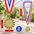 50 Blank Award Medals Bulk with Neck Ribbons, Stylish Design for Custom ...