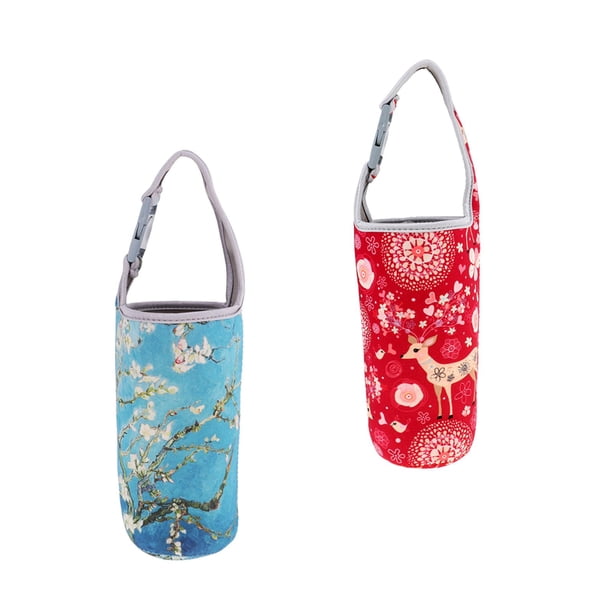 2 fundas protectoras para vasos de pesca al aire libre, para ciclismo flor roja