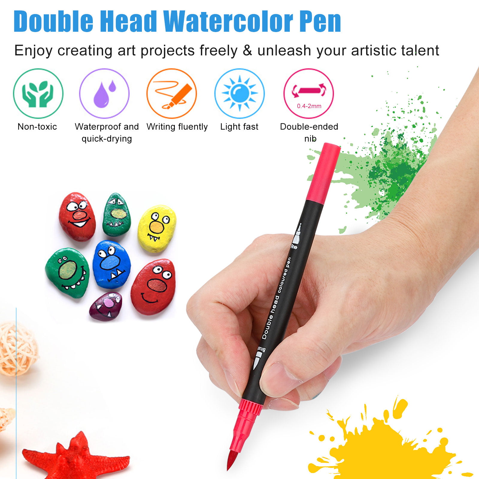 6-24 Colors Dual Brush Pens Art Markers, Artist Fine & Brush Tip Pen  Coloring Markers for Kids Adult Coloring Book Journaling Note Taking  Lettering Calligraphy Drawing Pens Supplies